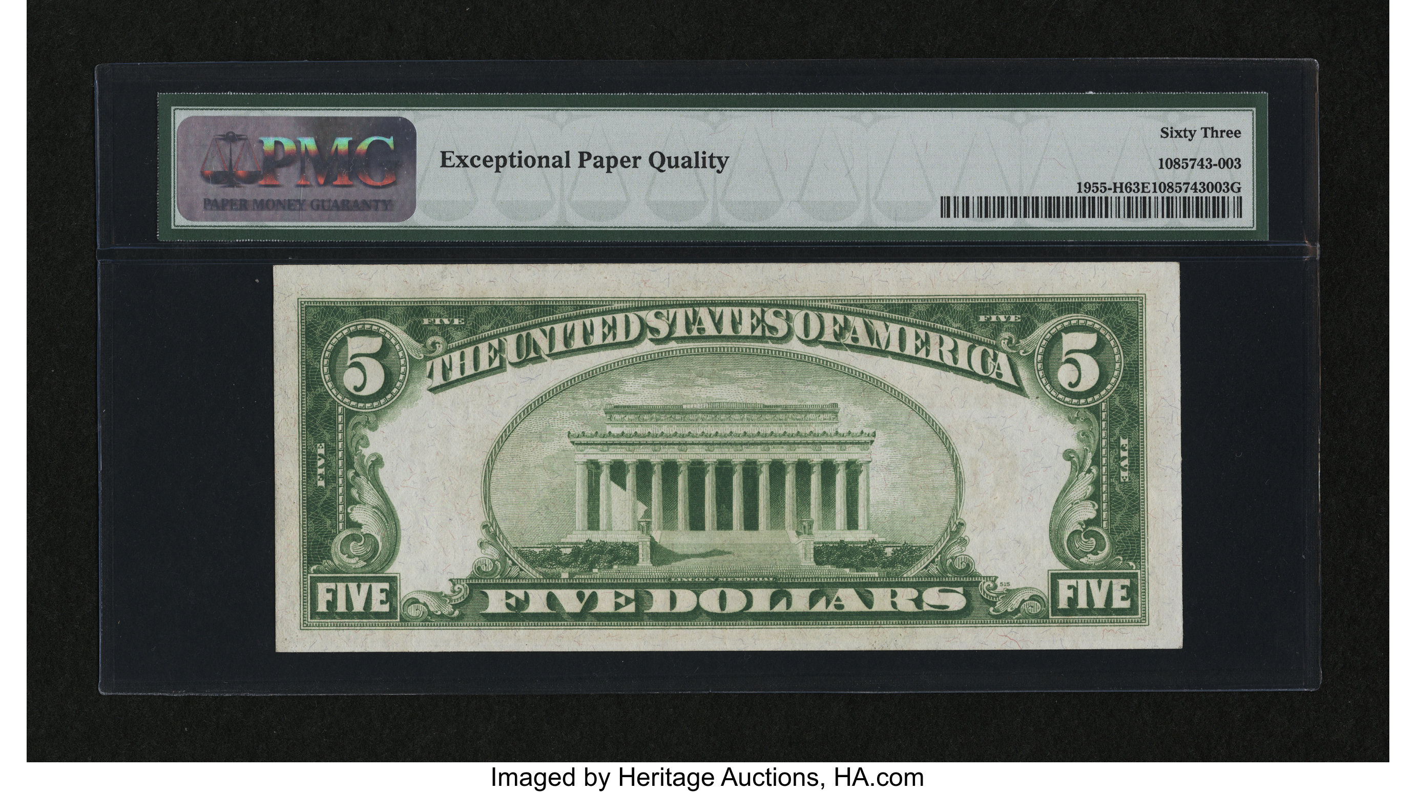 image for: Fr. 1955-H $5 1934 LGS Federal Reserve Note. PMG Choice Uncirculated 63 EPQ....
