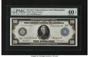 image for: Fr. 914 $10 1914 Federal Reserve Note PMG Extremely Fine 40 EPQ....