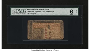 image for: New Jersey April 10, 1759 30s PMG Good 6 Net....