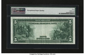 image for: Fr. 844 $5 1914 Federal Reserve Note PMG Very Fine 30 EPQ....