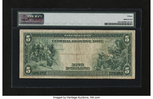 image for: Fr. 845 $5 1914 Federal Reserve Note PMG Choice Fine 15....