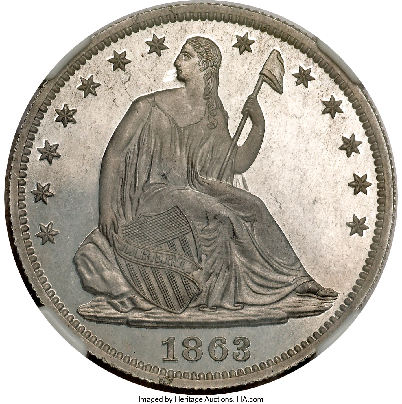 image for: 1863 50C Half Dollar, Judd-344, Pollock-416, High R.7, PR64 NGC....