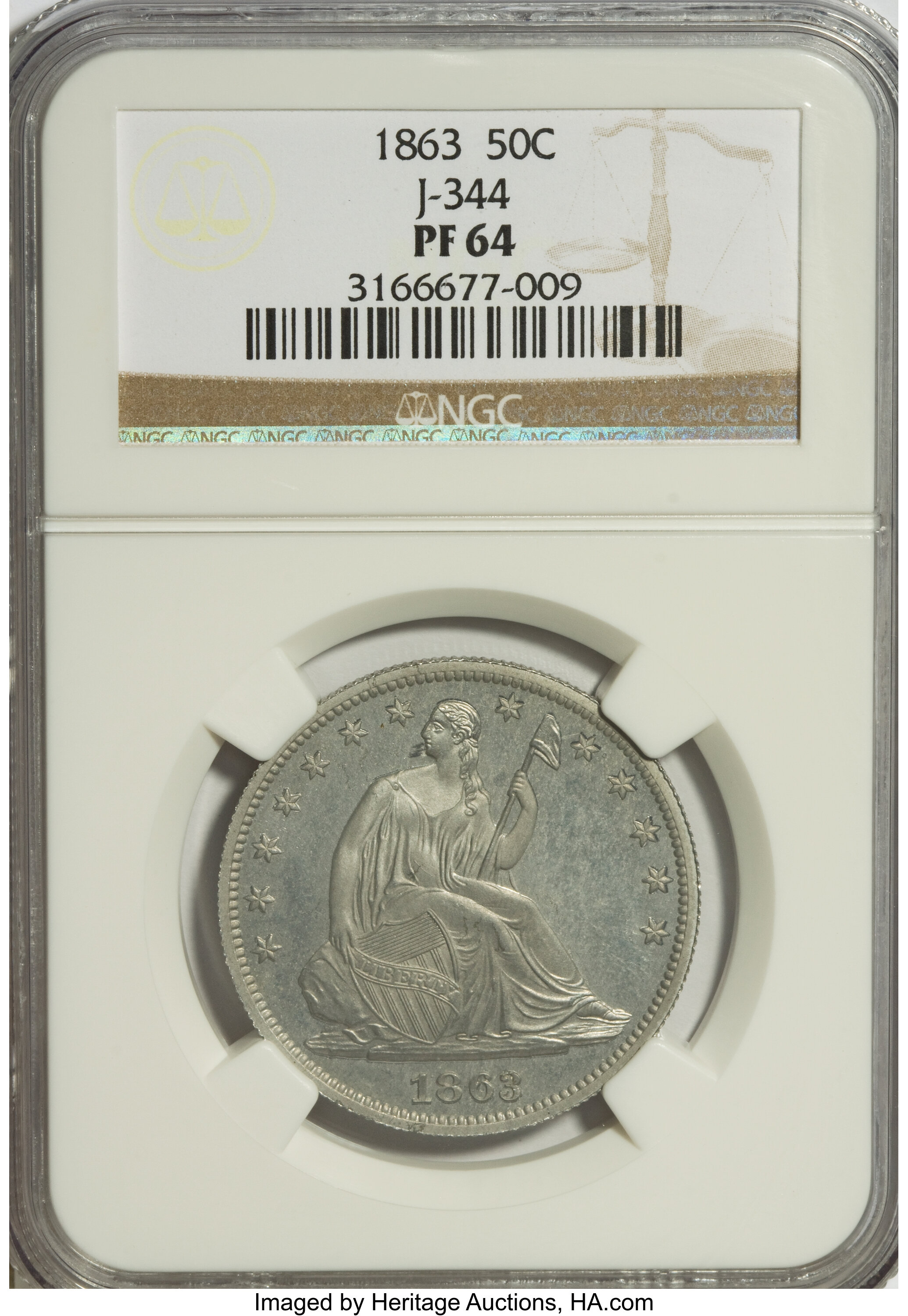 image for: 1863 50C Half Dollar, Judd-344, Pollock-416, High R.7, PR64 NGC....