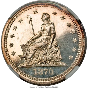 image for: 1870 25C Quarter Dollar, Judd-882, Pollock-980, High R.7, PR66 Cameo NGC....