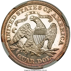 image for: 1870 25C Quarter Dollar, Judd-882, Pollock-980, High R.7, PR66 Cameo NGC....