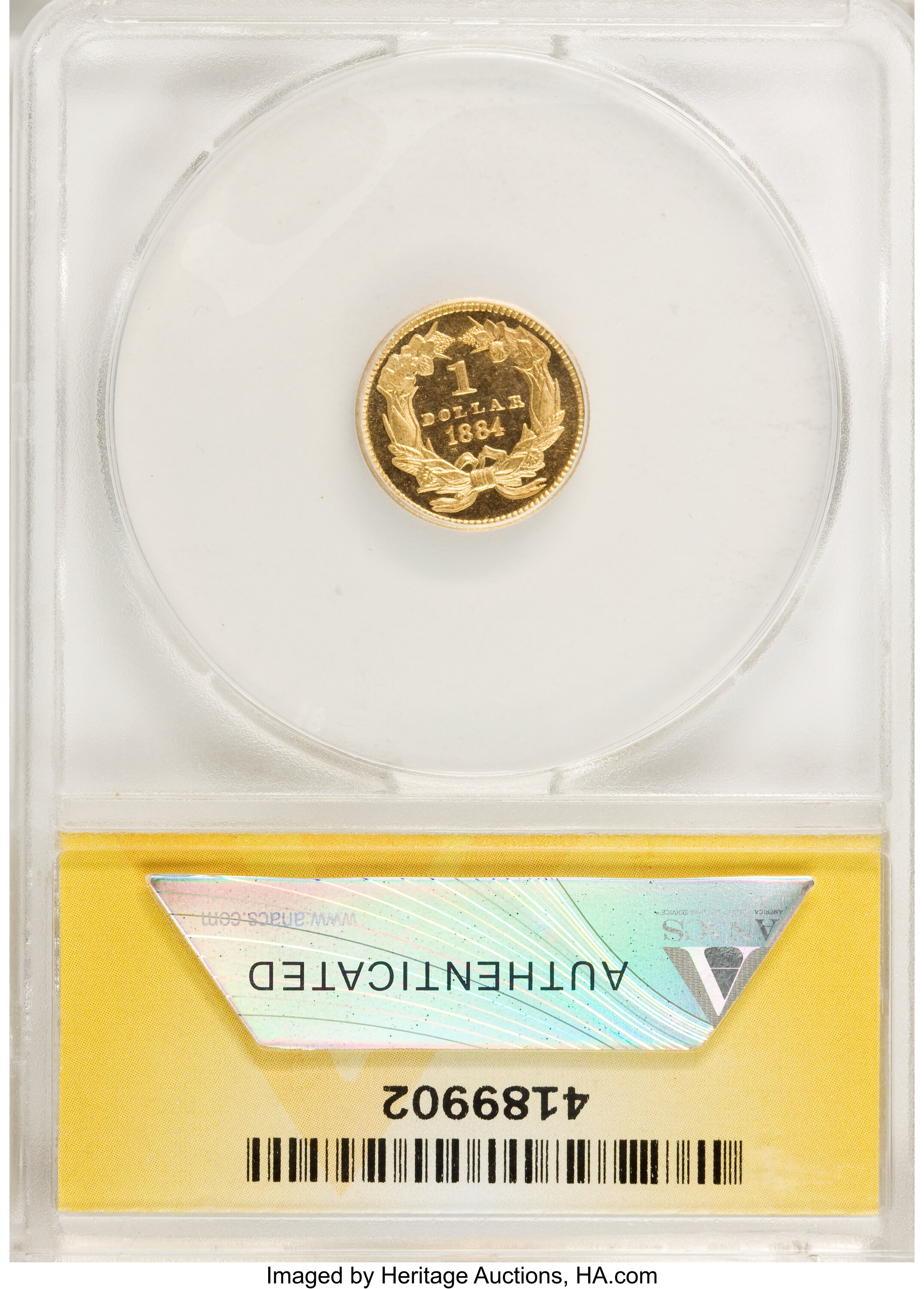 image for: 1884 G$1 --Cleaned--ANACS. PR60 Details....