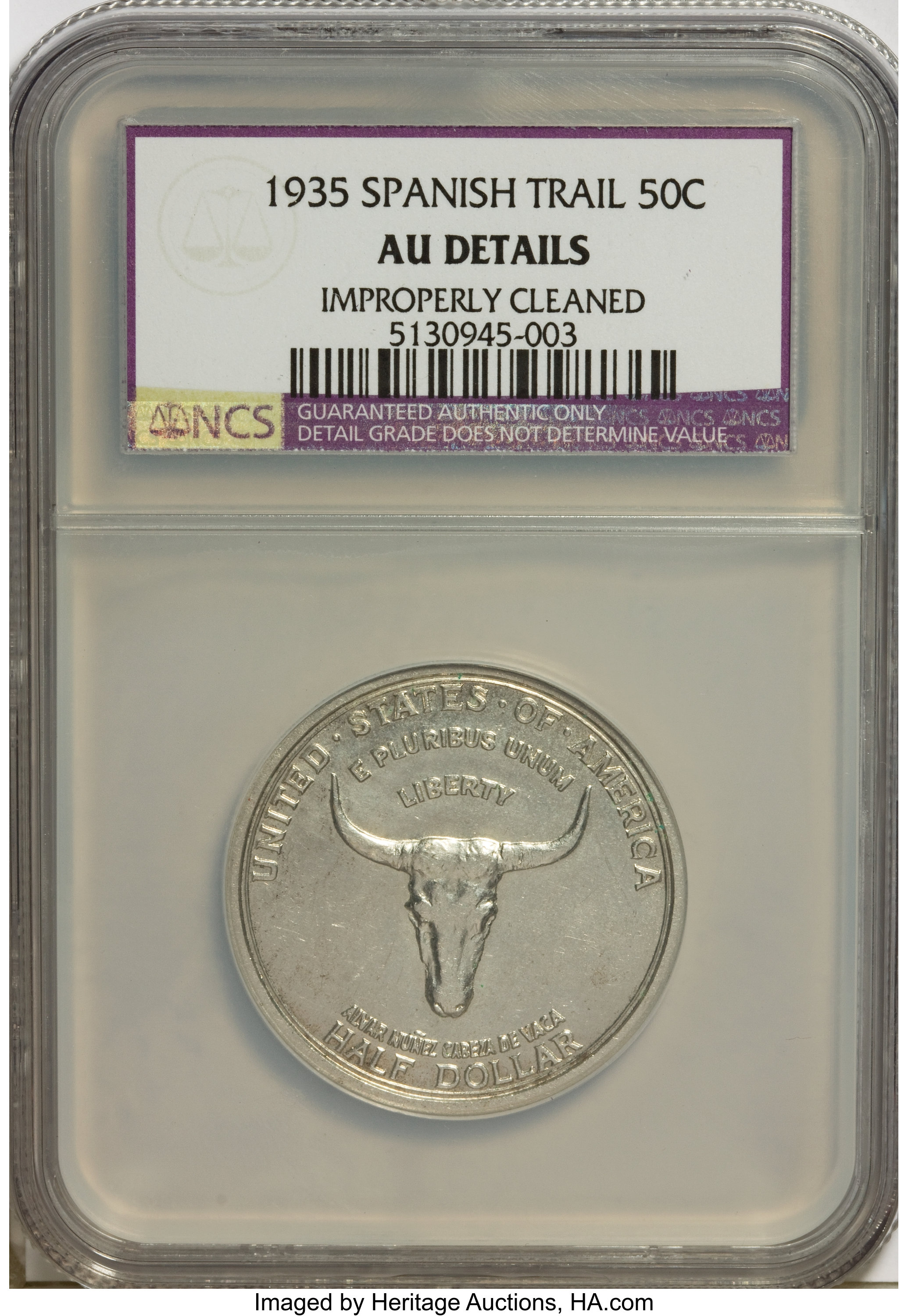 1935 50C Spanish Trail--Improperly Cleaned--NCS. AU Details. NGC Census: (0/1583). PCGS Population (0/3124). Mintage: 10,00...