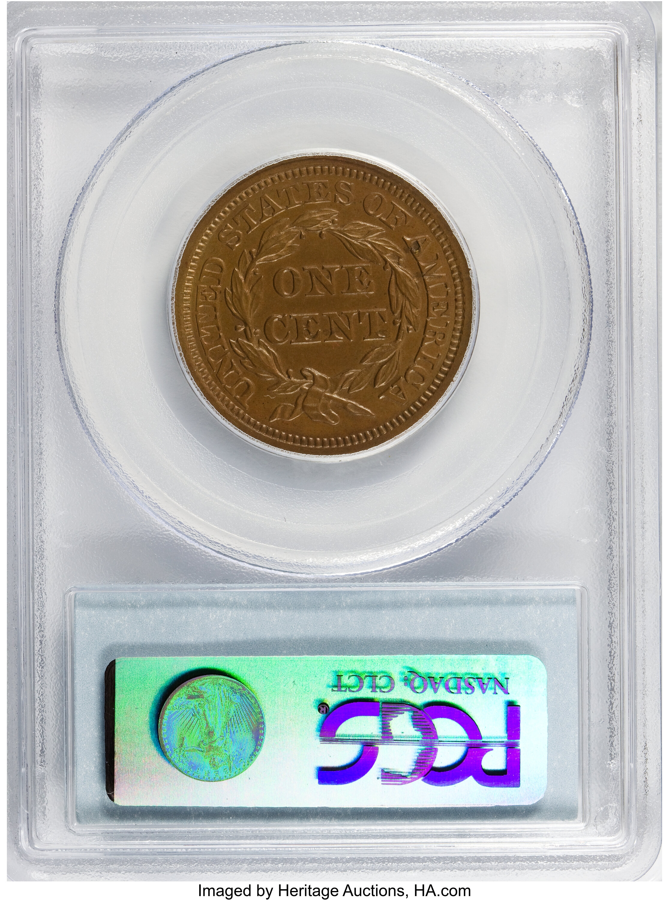 image for: 1855 1C PR64 Brown PCGS....