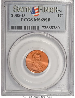 image for: 2005-D 1C Satin Finish MS69 Red PCGS. PCGS Population (360/2). NGC Census: (0/0). (#93193)...