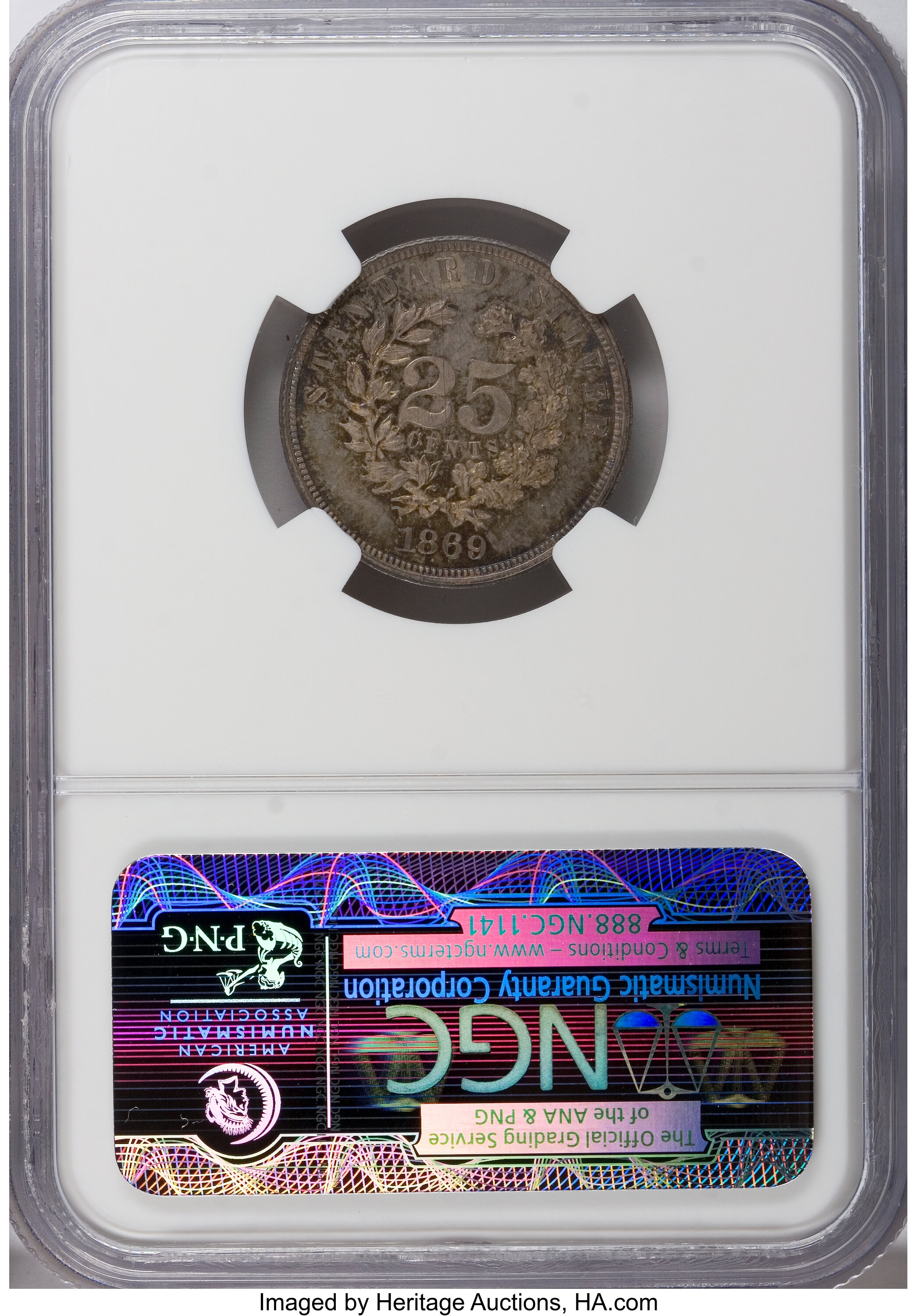 image for: 1869 25C Standard Silver Quarter Dollar, Judd-722, Pollock-803, High R.6, PR64 NGC....