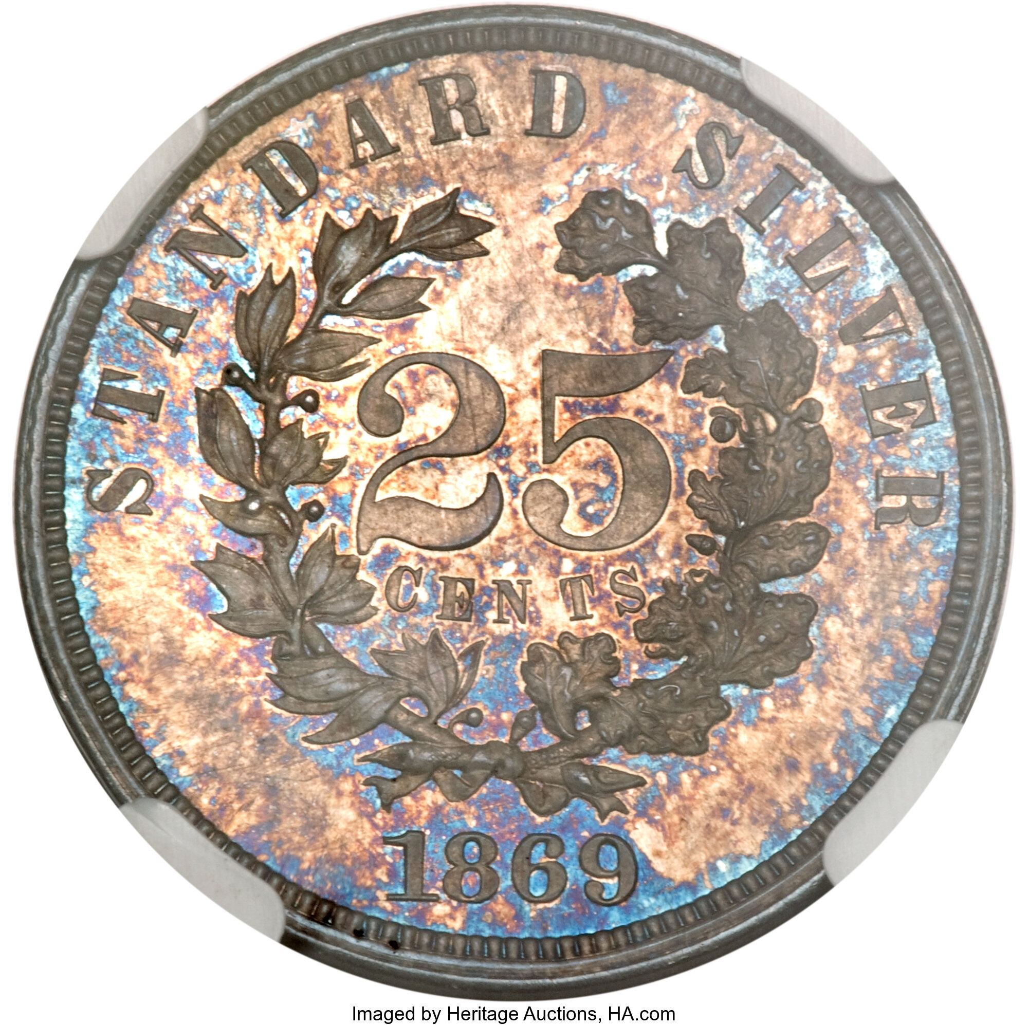 image for: 1869 25C Standard Silver Quarter Dollar, Judd-722, Pollock-803, High R.6, PR64 NGC....
