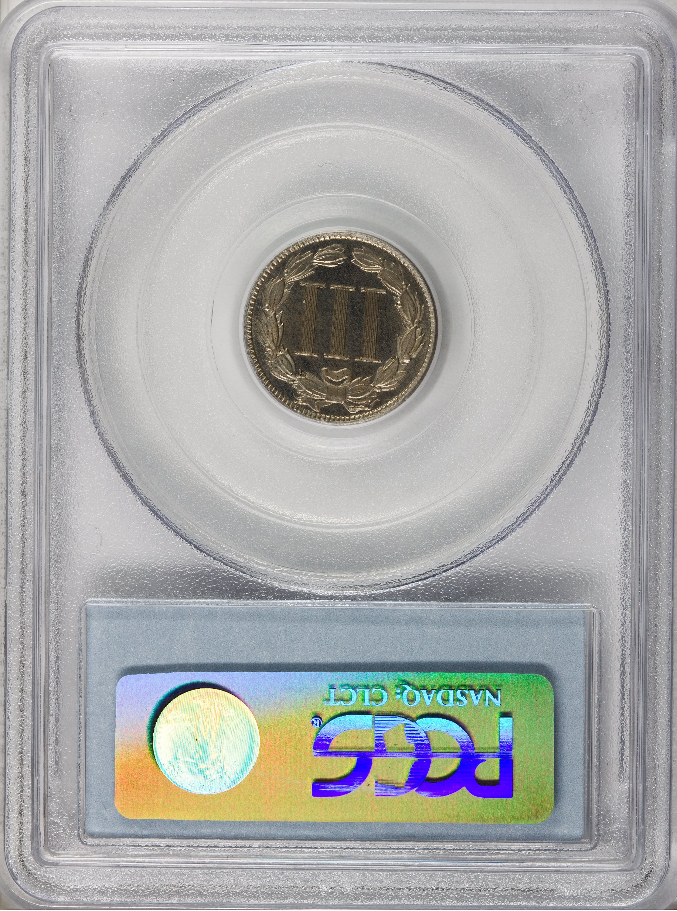 image for: 1887 3CN PR63 Cameo PCGS. PCGS Population (1/16). NGC Census: (0/4).   (#83783)...