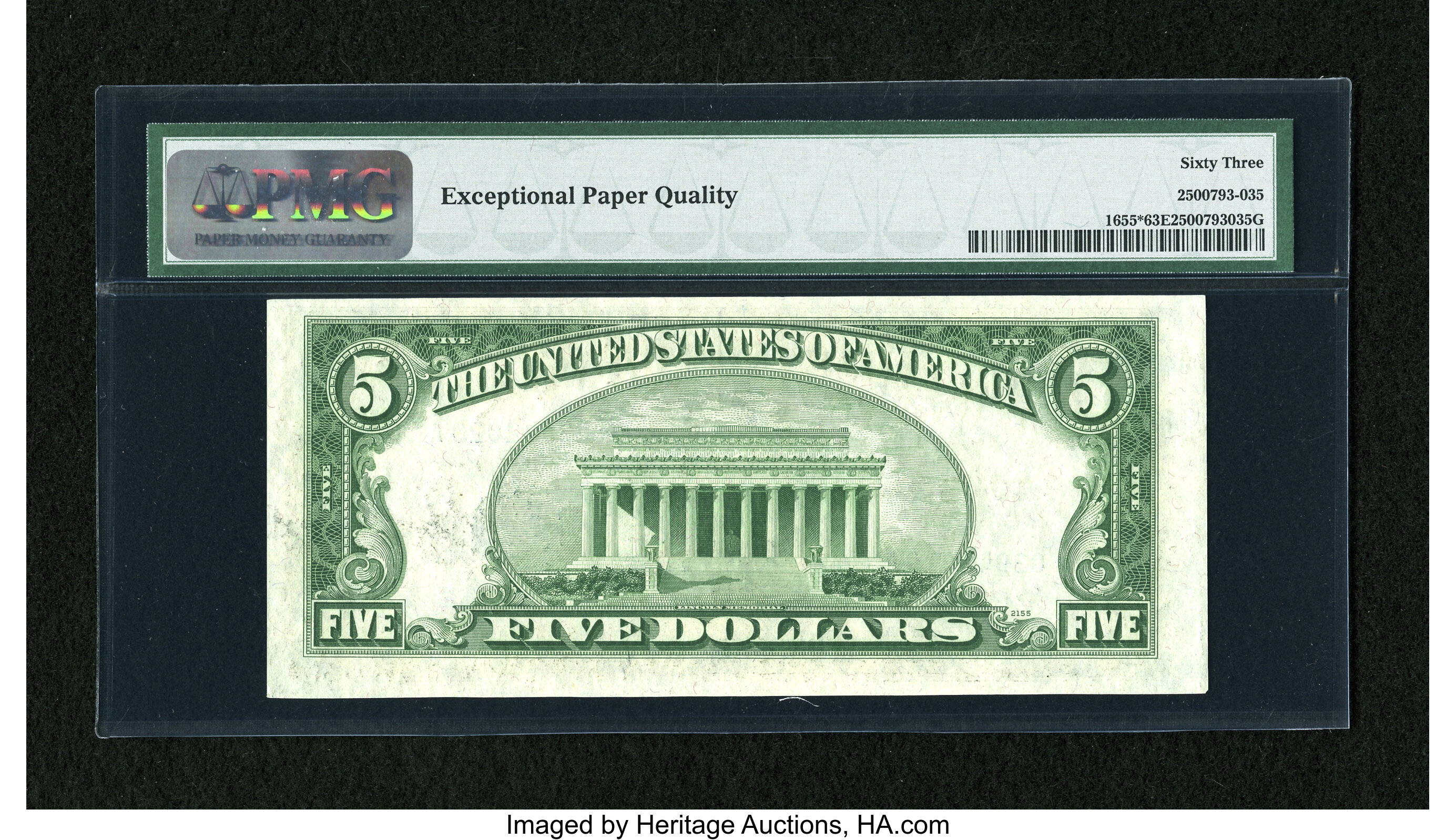 image for: Fr. 1655* $5 1953 Silver Certificate Star Note. PMG Choice Uncirculated 63 EPQ....