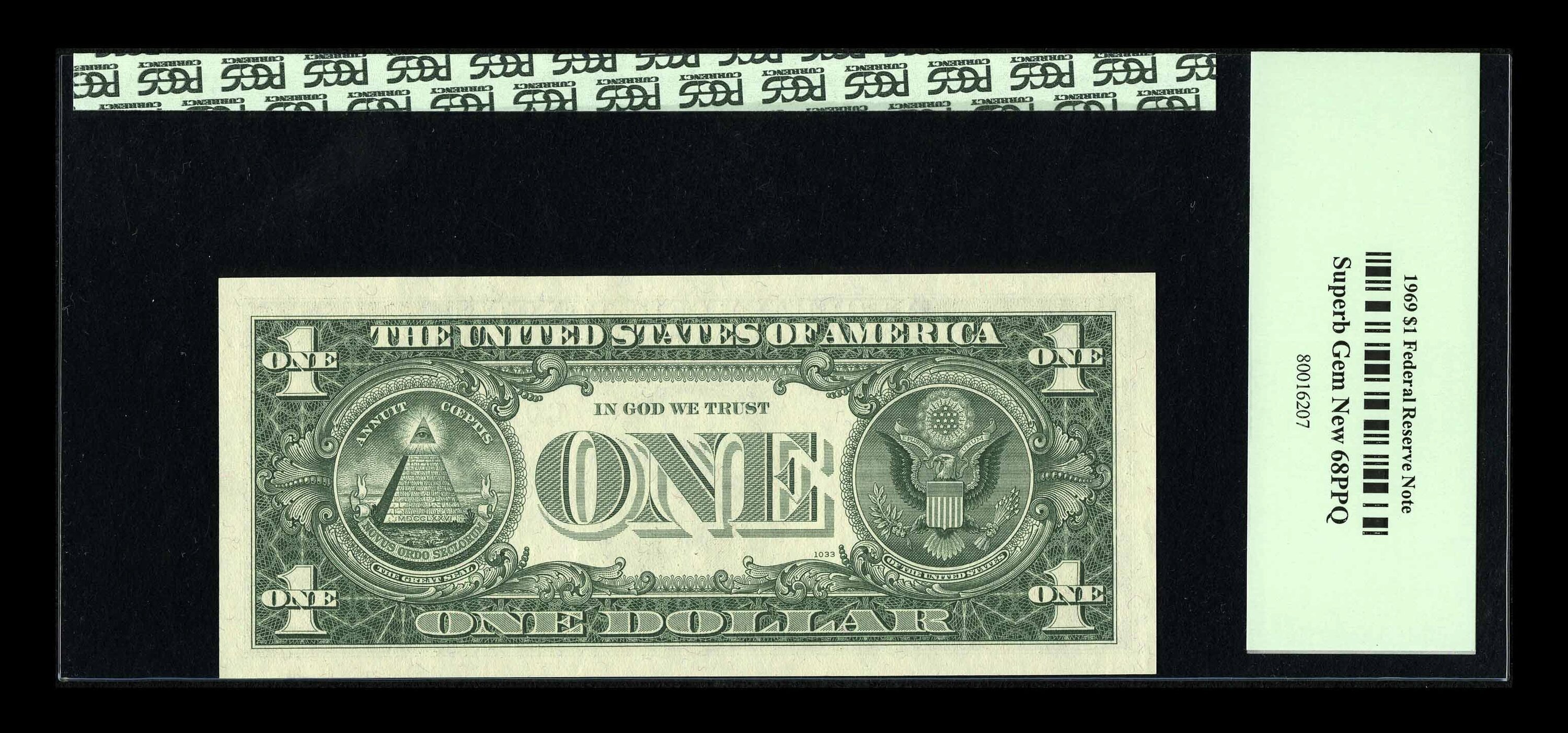 image for: Fr. 1903-C* $1 1969 Federal Reserve Note. PCGS Superb Gem New 68PPQ....