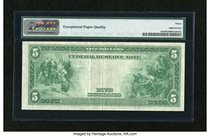 image for: Fr. 844 $5 1914 Federal Reserve Note PMG Very Fine 30 EPQ....