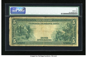 image for: Fr. 861 $5 1914 Federal Reserve Note PMG Very Good 10....
