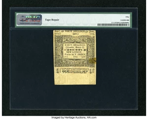 image for: Connecticut June 1, 1775 40s Uncancelled PMG About Uncirculated 50 Net....