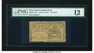 image for: New York April 15, 1758 L10 PMG Fine 12....