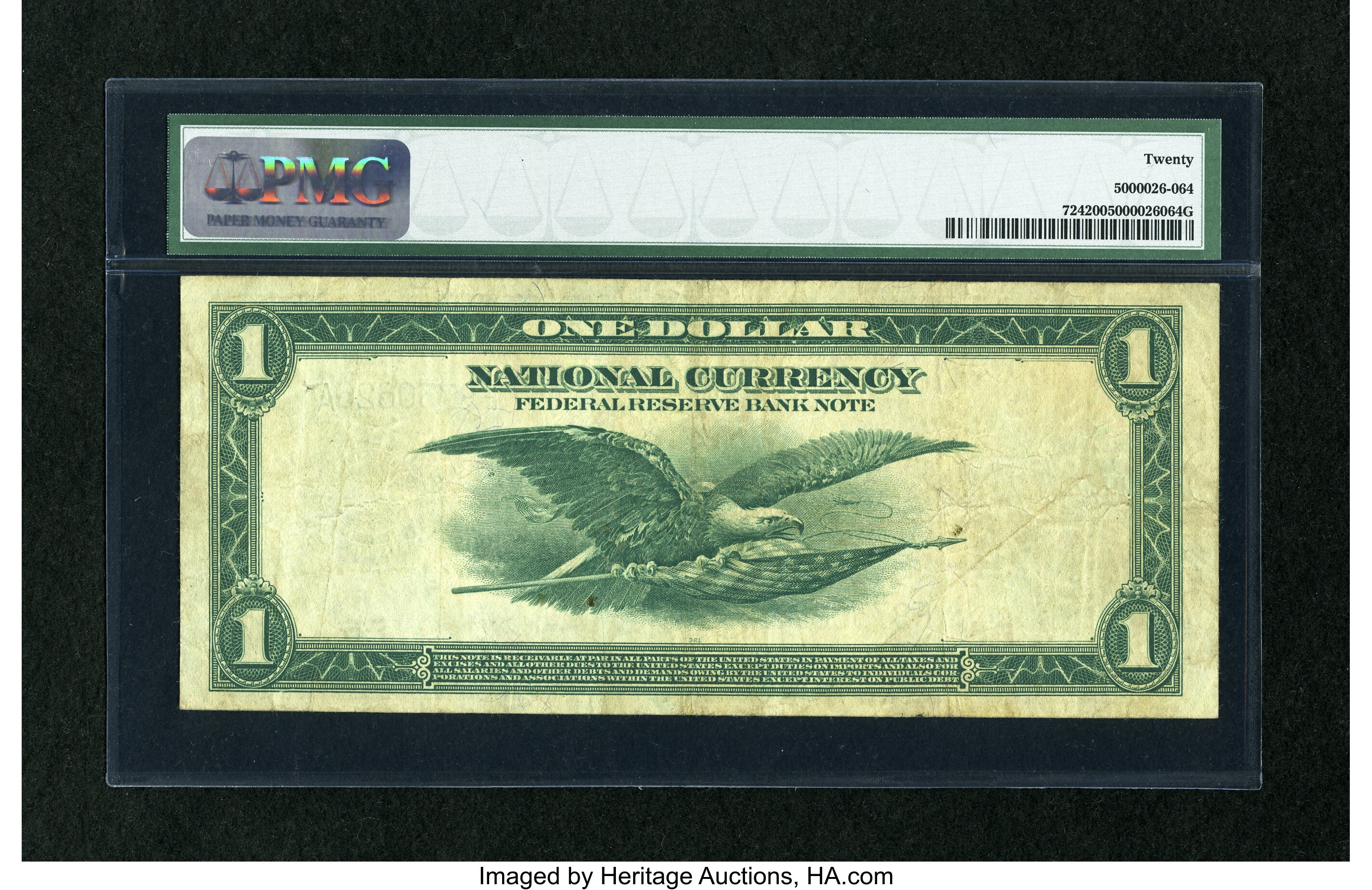 image for: Fr. 724 $1 1918 Federal Reserve Bank Note PMG Very Fine 20....