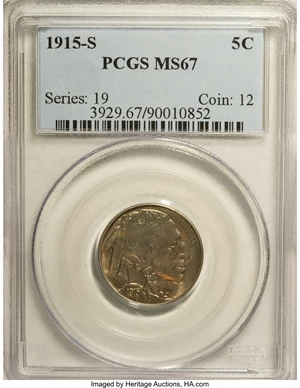 image for: 1915-S 5C MS67 PCGS....