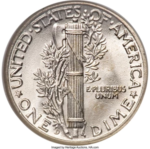 image for: 1942/1-D 10C MS67 Full Bands NGC....