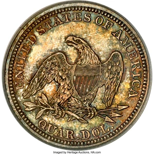 image for: 1847 25C PR65 PCGS....