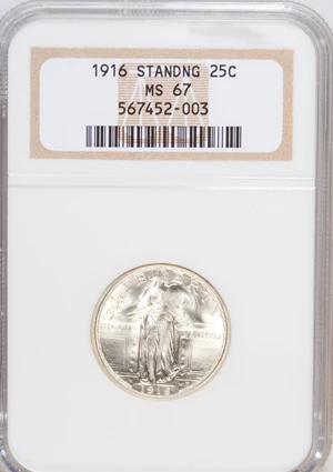 image for: 1916 25C MS67 NGC....