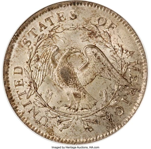 image for: 1795 $1 Flowing Hair, Two Leaves MS65 NGC....
