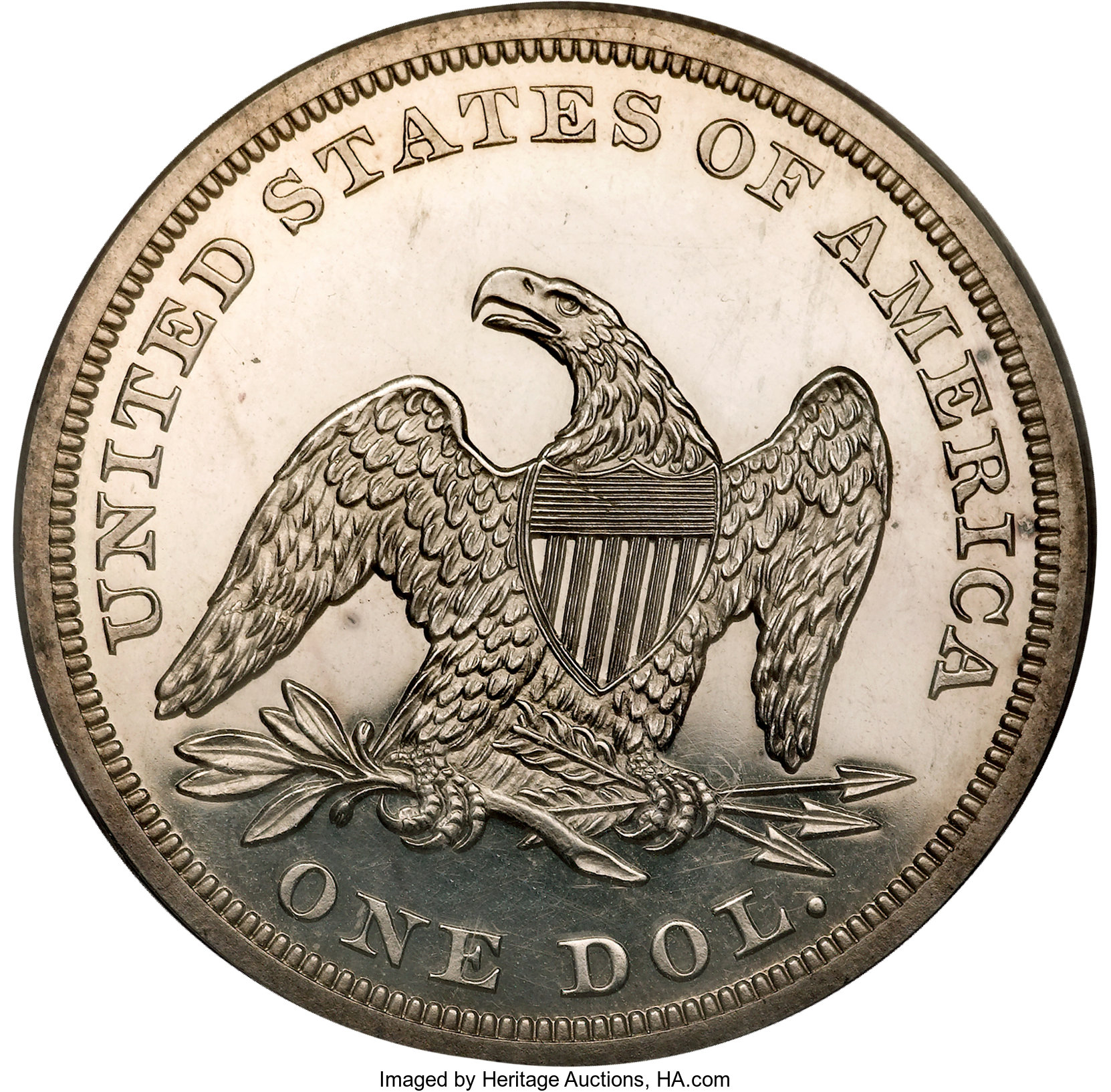 image for: 1851 $1 Restrike PR63 Cameo PCGS....