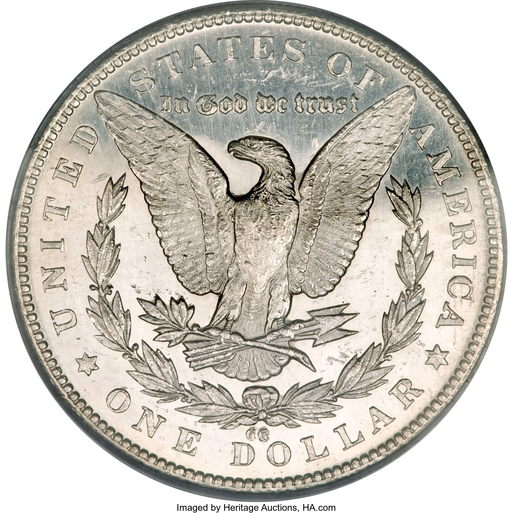 image for: 1879-CC $1 Capped Die MS63 Prooflike PCGS....