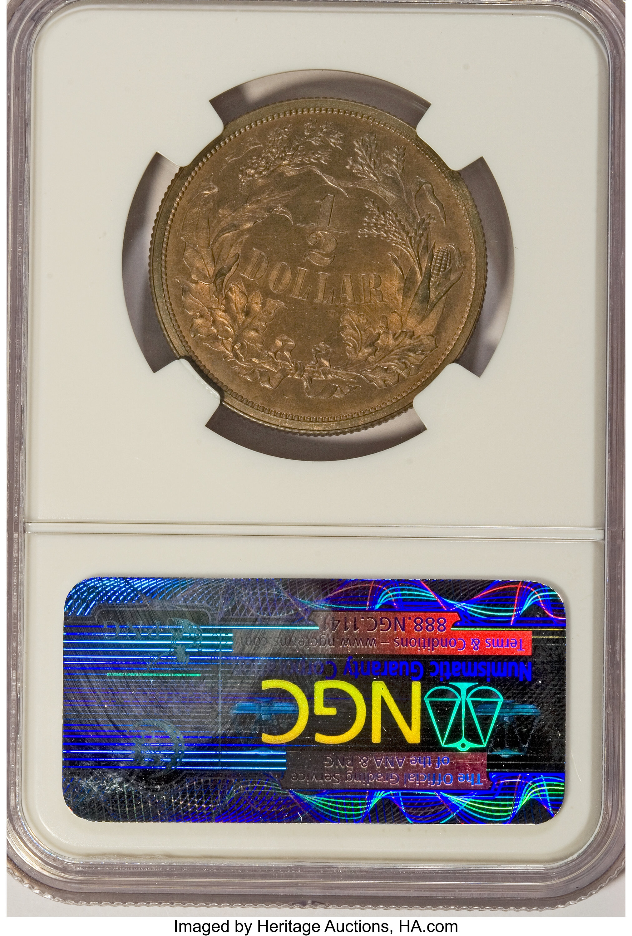 image for: 1859 P50C Half Dollar, Judd-240, Pollock-296, R.5, PR63 Red and Brown NGC....