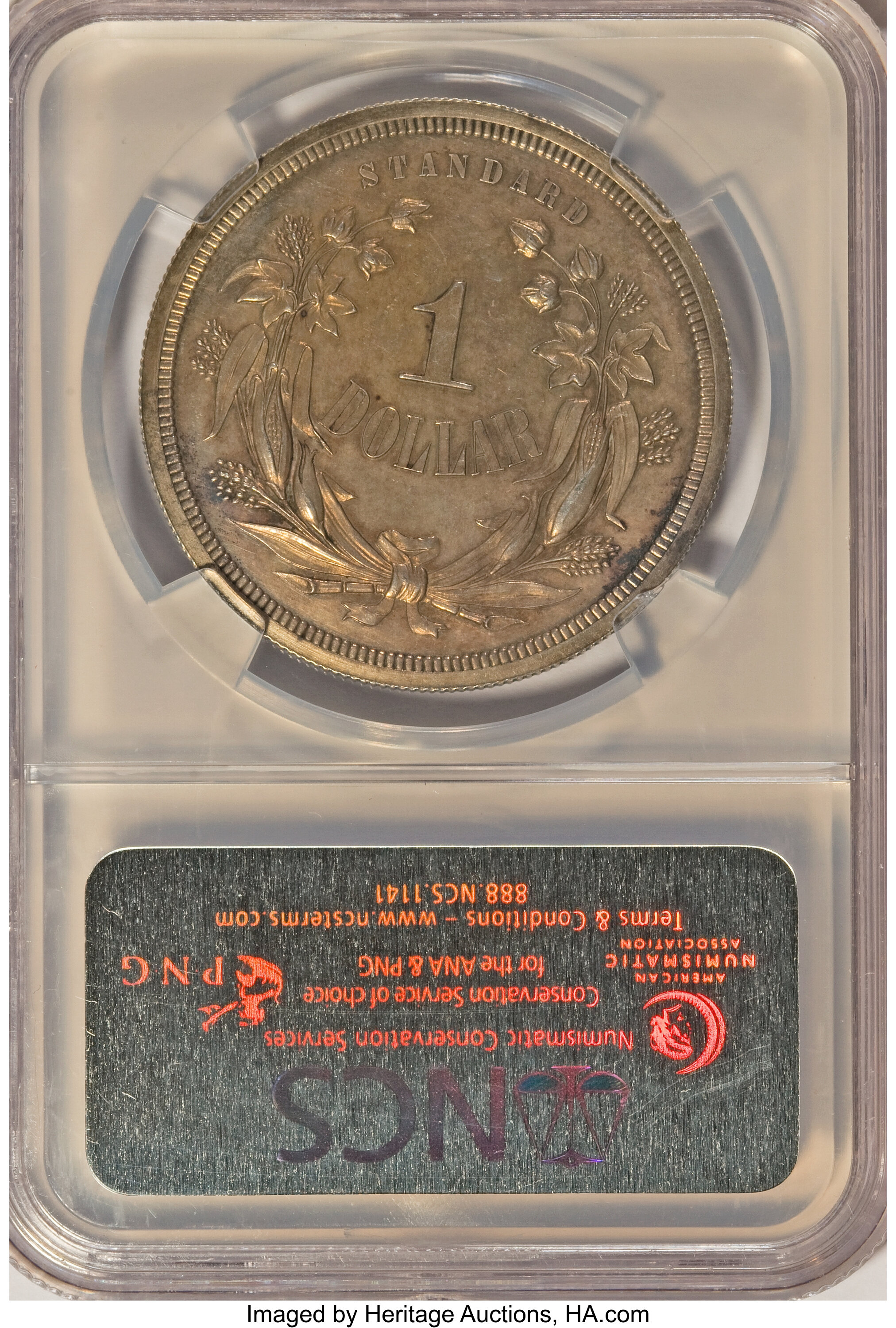 image for: 1871 $1 Standard Silver Dollar, Judd-1133, Pollock-1270, High R.6--Artificial Toning--NCS. Proof....