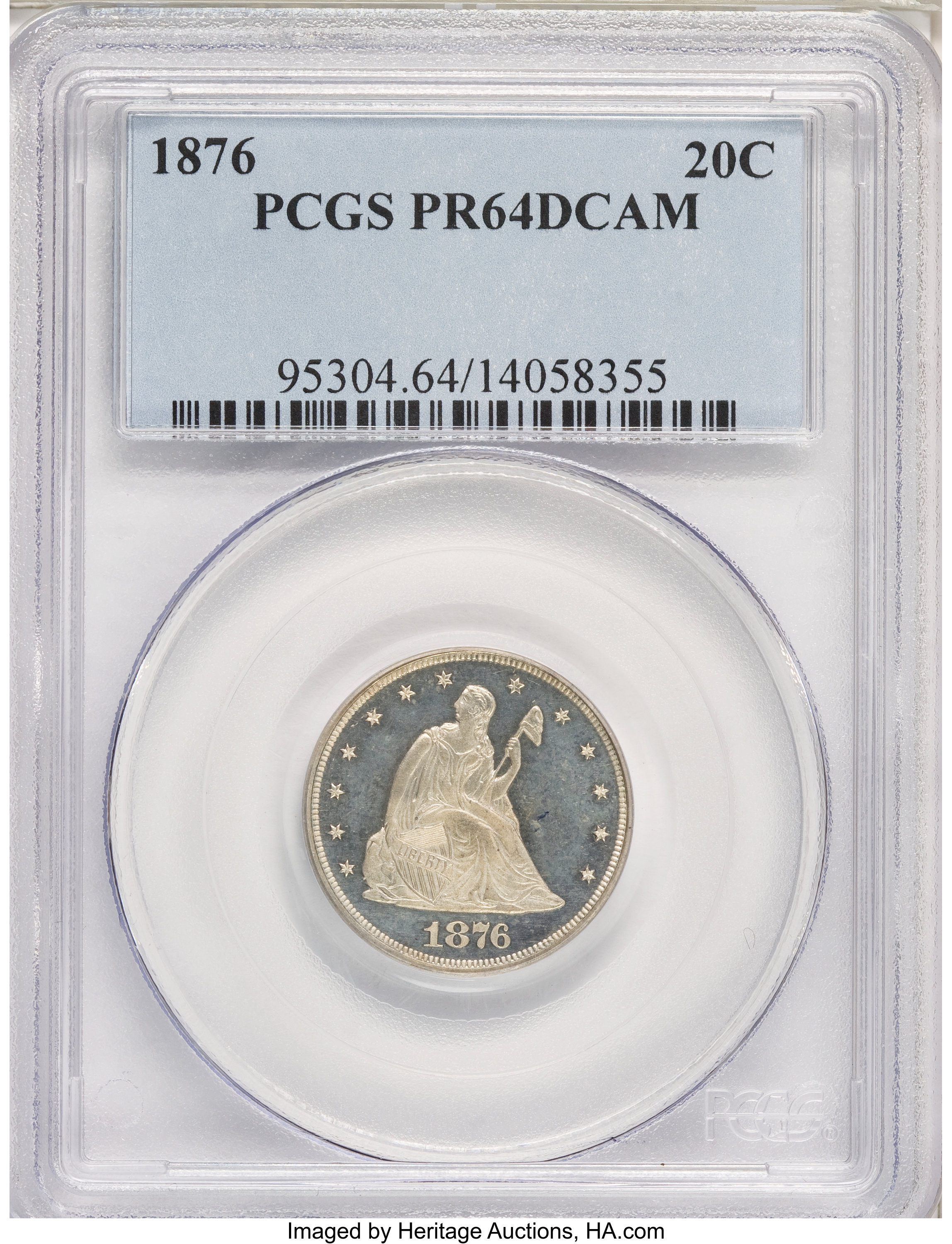 image for: 1876 20C PR64 Deep Cameo PCGS....