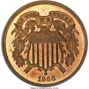 image for: 1866 2C PR66 Red NGC....