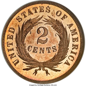 image for: 1866 2C PR66 Red NGC....