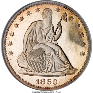 image for: 1860 50C PR67 Cameo NGC....