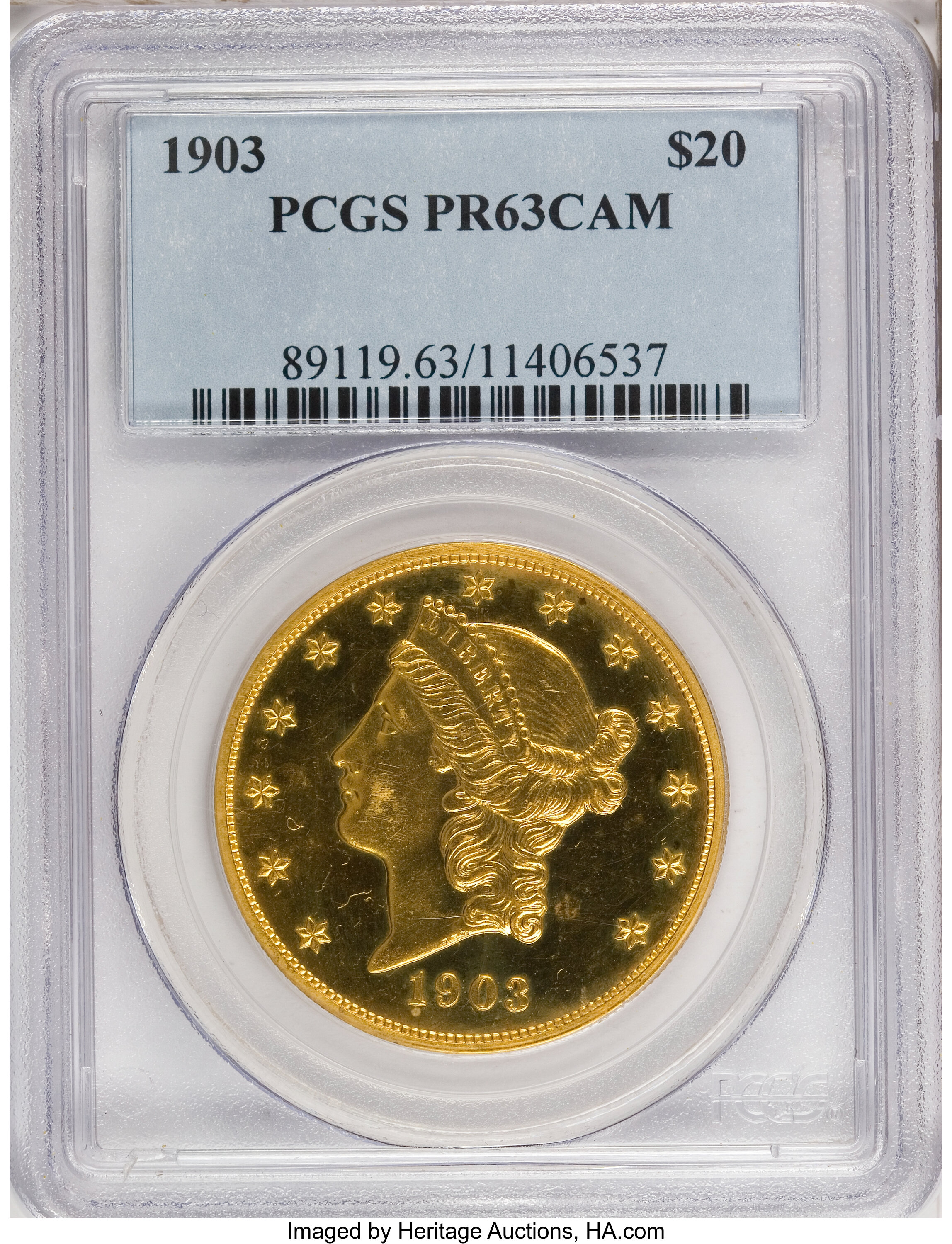 image for: 1903 $20 PR63 Cameo PCGS....