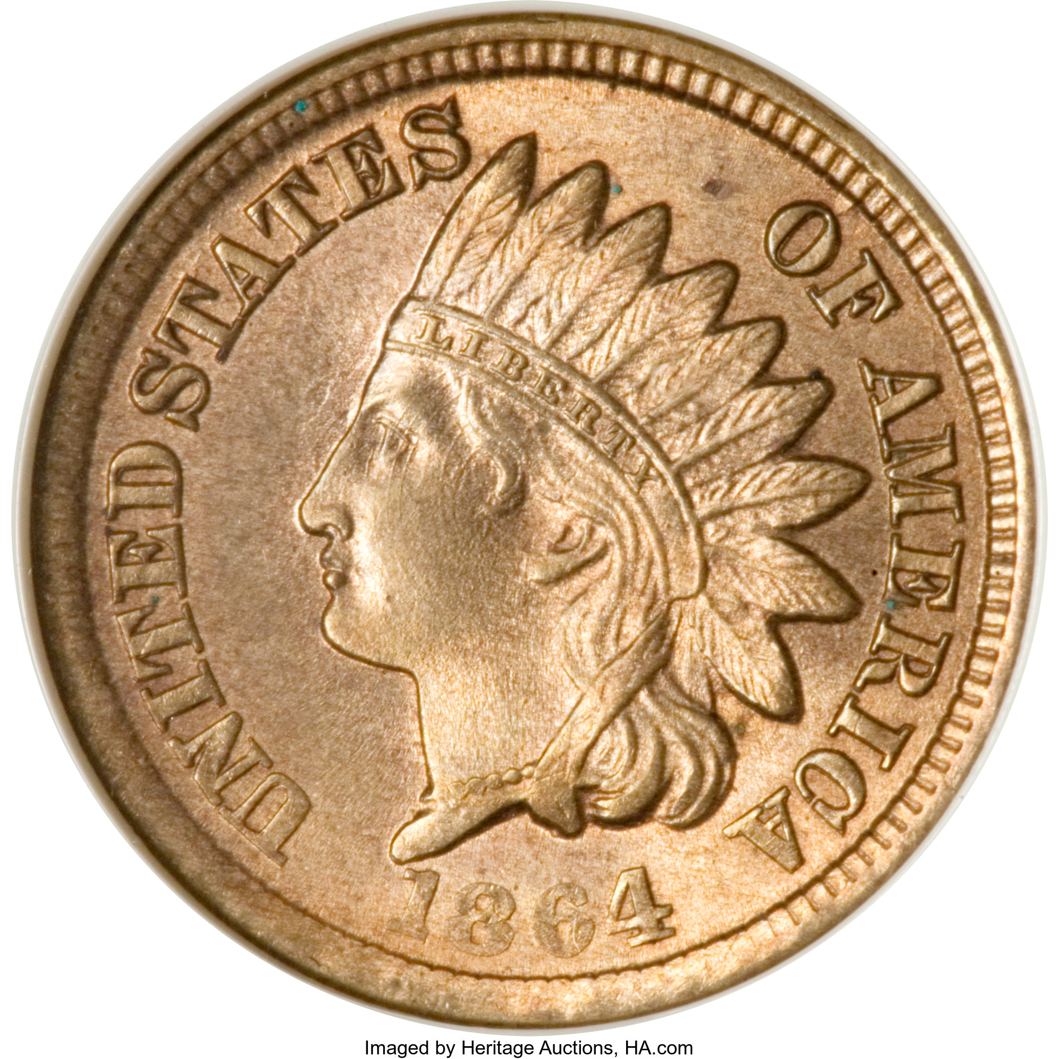 image for: 1864 1C One Cent, Judd-356b, Pollock-426a, R.8, MS65 NGC....