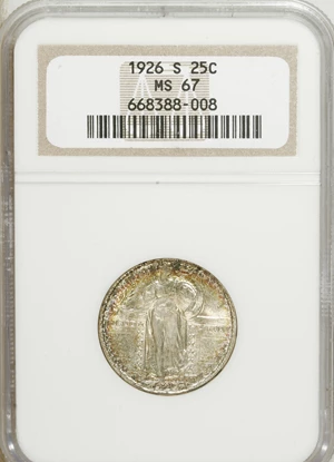 image for: 1926-S 25C MS67 NGC....