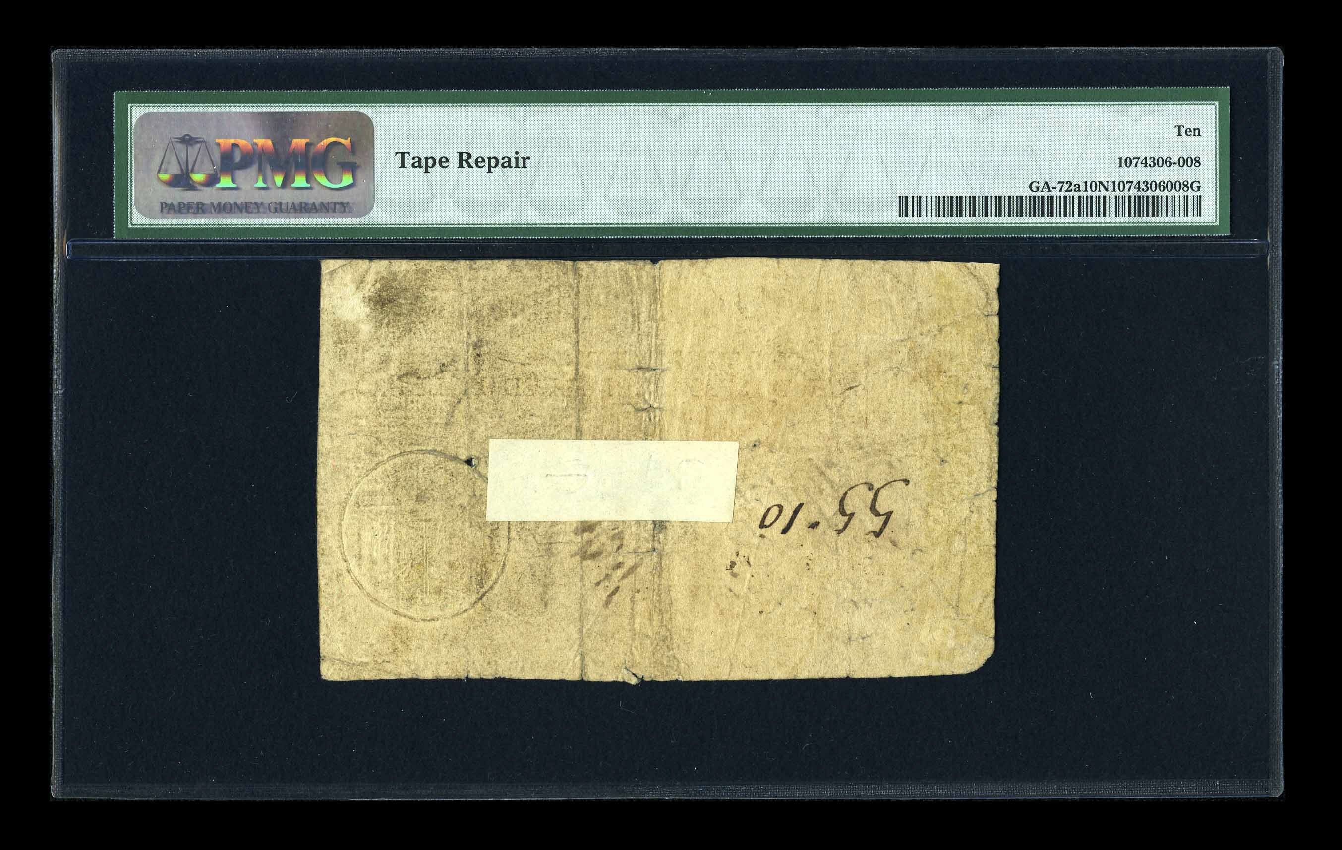 image for: Georgia 1776 $2 PMG Very Good 10 Net. ...