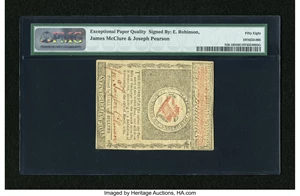 image for: New Hampshire April 29, 1780 $8 PMG Choice About Unc 58 EPQ....
