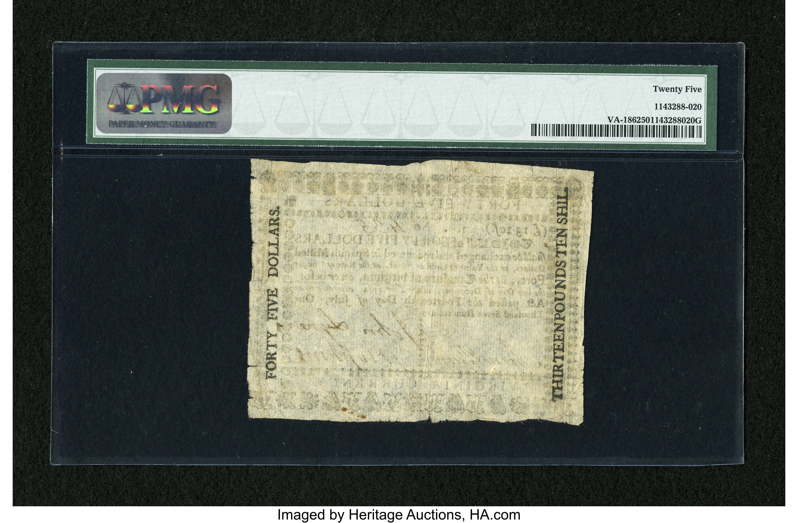 image for: Virginia July 14, 1780 $45 PMG Very Fine 25....