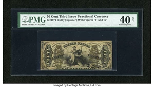 image for: Fr. 1371 50c Third Issue Justice PMG Extremely Fine 40 Net....