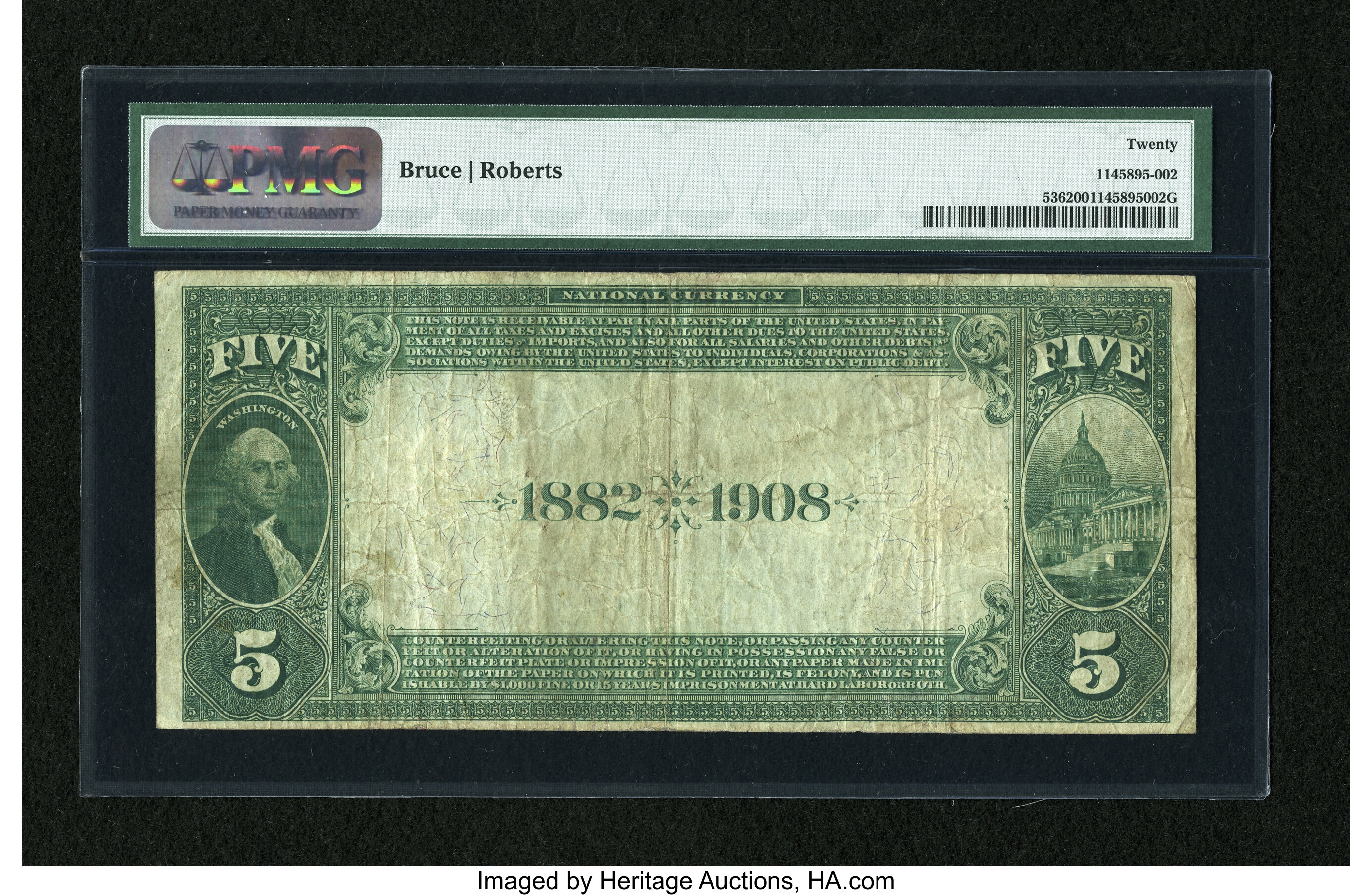 image for: Chicago, IL - $5 1882 Date Back Fr. 536 The Corn Exchange NB Ch. # (M)5106...