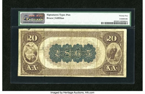image for: Baker City, OR - $20 1882 Brown Back Fr. 493 The First NB Ch. # 2865...