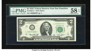image for: Fr. 1935-L* $2 1976 Federal Reserve Note. PMG Choice About Unc 58 EPQ....