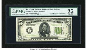 image for: Fr. 1954-F $5 1928D Federal Reserve Note. PMG Very Fine 25....