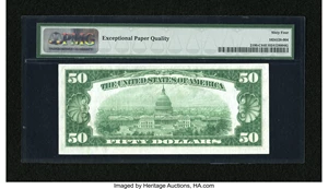 image for: Fr. 2100-C $50 1928 Federal Reserve Note. PMG Choice Uncirculated 64 EPQ....