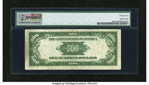 image for: Fr. 2202-I $500 1934A Federal Reserve Note. PMG Very Fine 25....