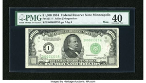 image for: Fr. 2211-I $1000 1934 Mule Federal Reserve Note. PMG Extremely Fine 40....